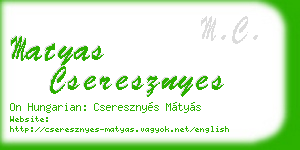 matyas cseresznyes business card