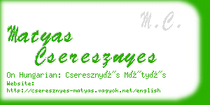 matyas cseresznyes business card